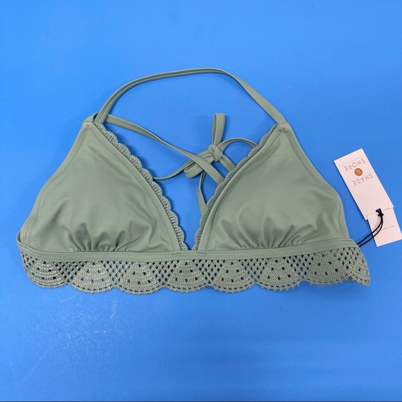 🏖NWT CROCHET TRIM BIKINI TOP - Picture 3 of 7